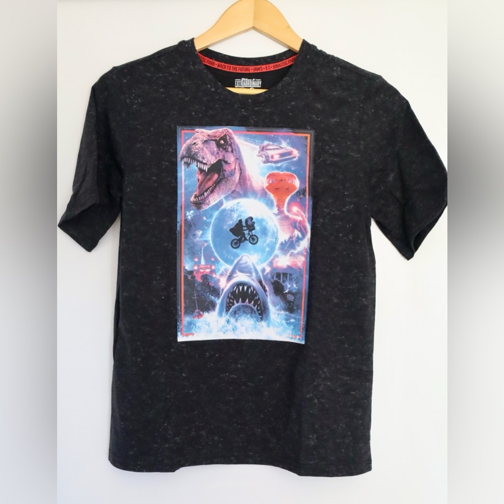 Universal Studios Kids Unisex Tee, E.T., Jurassic Park, Back To The Future, Jaws
